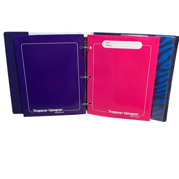 Trapper Keeper Binder Portfolio 3-Ring Folders Clip Board Animal Print Retro Sty - Picture 3 of 7